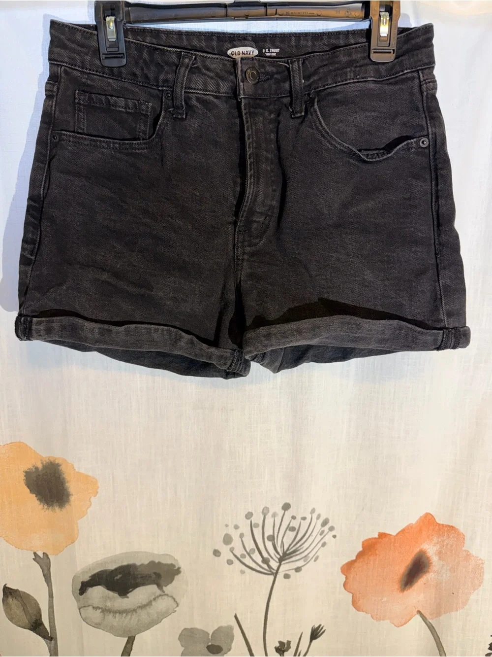 Old Navy High-Rise Black Denim Shorts – Size 12 - Picture 3 of 8